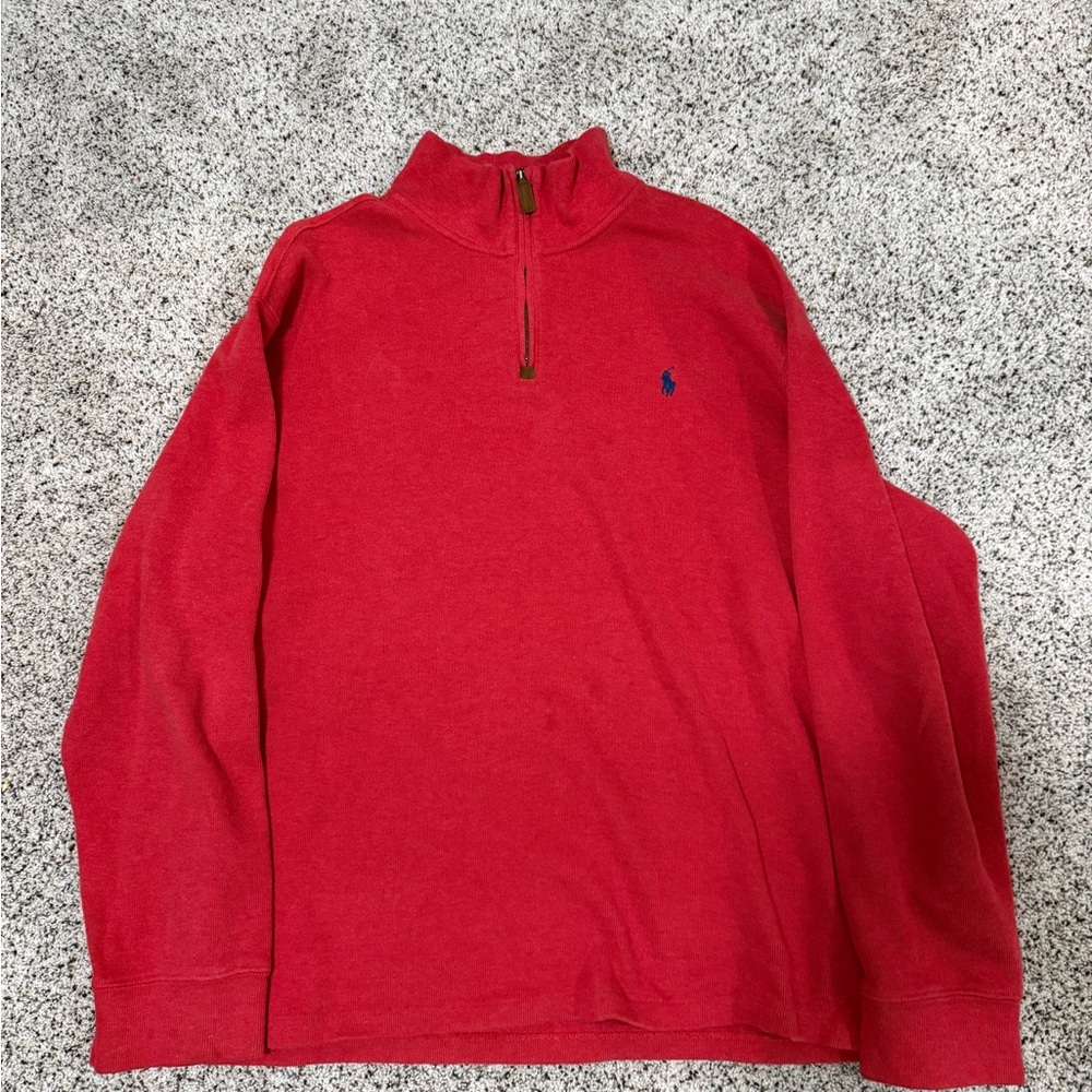 Polo Ralph Lauren Men's Red Zip-Up Sweater
